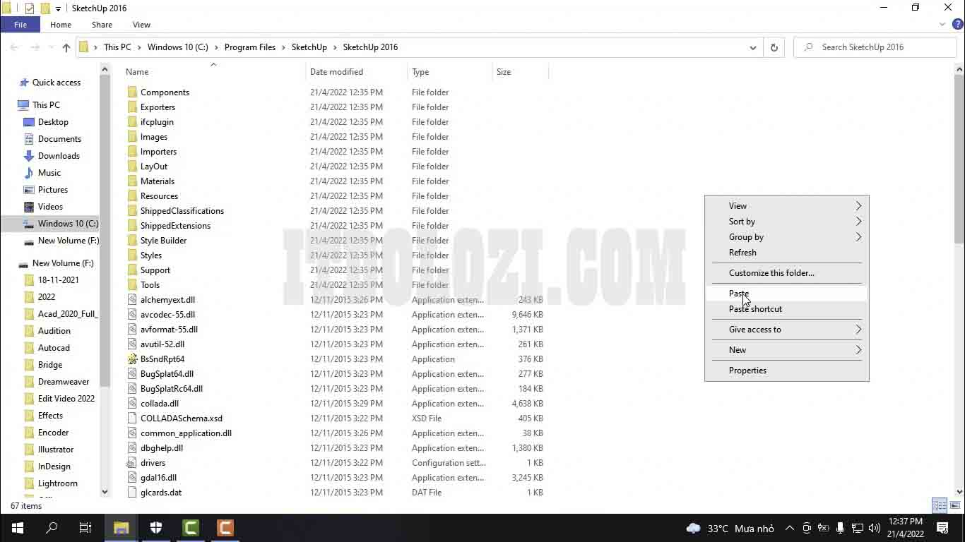 Cài đặt sketchup 2016