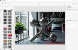 Adobe Dimension cung cấp thư viện mô hình 3D tích hợp, giúp người dùng dễ dàng lựa chọn và sử dụng.
