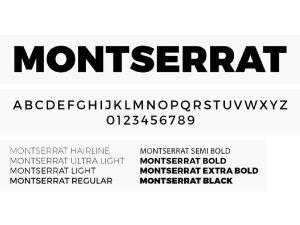 Font Montserrat mang phong cách hiện đại và tinh tế, là lựa chọn hoàn hảo cho thiết kế đồ họa và trình bày chuyên nghiệp.